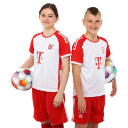 Форма футбольна дитяча із символікою футбольного клубу BAYERN MUNCHEN домашня 2024 SP-Planeta CO-6321 6-14 років червоний-білий
