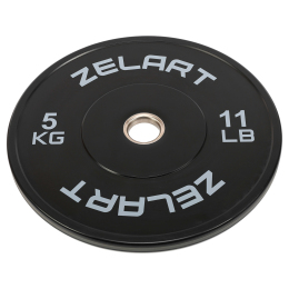 Бамперные диски резиновые Bumper Plates Zelart TA-4790-5 51мм 5кг черный-серый