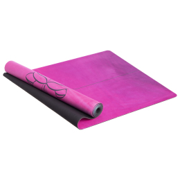 Коврик для йоги Замшевый Record FI-5662-36 размер 183x61x0,3см с принтом "Я - это любовь" голубой-розовый