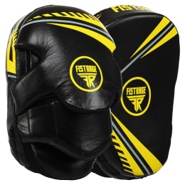 Лапа Вигнута для боксу та єдиноборств FISTRAGE VL-9357 2шт чорний-жовтий