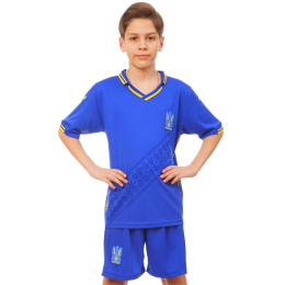 Форма футбольная детская с символикой сборной УКРАИНА 2019 SP-Sport CO-8172 XS-XL синий