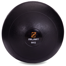 Мяч медицинский слэмбол для кроссфита Zelart SLAM BALL FI-2672-6 6кг черный