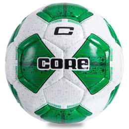 М'яч футбольний CORE COMPETITION PLUS CR-005 №5 PU білий-зелений