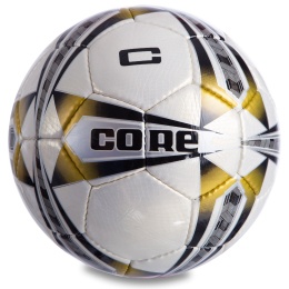 Мяч футбольный CORE 5 STAR CR-006 №5 PU белый-золотой