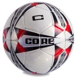 Мяч футбольный CORE 5 STAR CR-007 №5 PU белый-красный