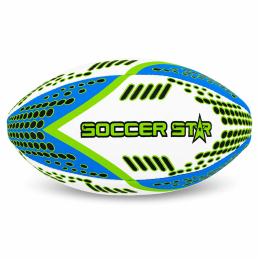 Мяч для регби SOCCER STAR R-5341-3 №3 белый-синий-салатовый