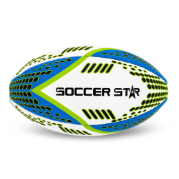 Мяч для регби SOCCER STAR R-5354-4 №4 белый-синий-салатовый