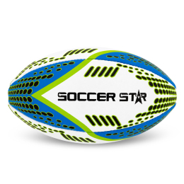 Мяч для регби SOCCER STAR R-5354-3 №3 белый-синий-салатовый