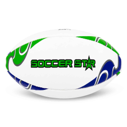 М'яч для регбі SOCCER STAR R-5342-4 №4 білий-фіолетовий-салатовий