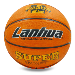 Мяч баскетбольный резиновый LANHUA Super soft F2304 №7 оранжевый