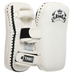 Тай-пэды ударные для тайского бокса Муай Тай изогнутые с ремнями и ручкой кожа TOP KING Extreme TKKPE-XL 39х20х11см 2шт цвета в ассортименте