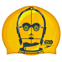 Шапочка для плавания SPEEDO SLOGAN PRINT 808385C797 Star Wars C3PO оранжевый-черный