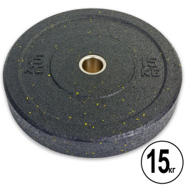 Блины (диски) бамперные для кроссфита Record RAGGY Bumper Plates TA-5126-15 51мм 15кг черный