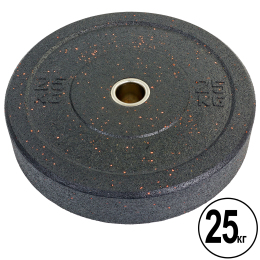 Блины (диски) бамперные для кроссфита Record RAGGY Bumper Plates ТА-5126-25 51мм 25кгчерный