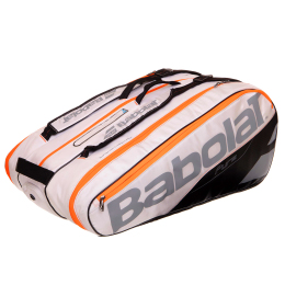 Чехол для теннисных ракеток BABOLAT RH X12 PURE WHITE BB751114-142 (до 12 ракеток) белый-черный-оранжевый