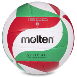 Мяч волейбольный MOLTEN V5M1500-SH №5 PU белый-зеленый-красный