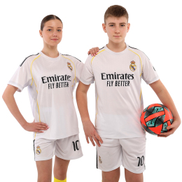 Форма футбольная детская с символикой футбольного клуба REAL MADRID MBAPPE 10 домашняя 2026 SP-Sport CO-7339 20-30 белый