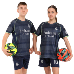 Форма футбольная детская с символикой футбольного клуба REAL MADRID MBAPPE 10 гостевая 2026 SP-Sport CO-7340 20-30 темно-синий