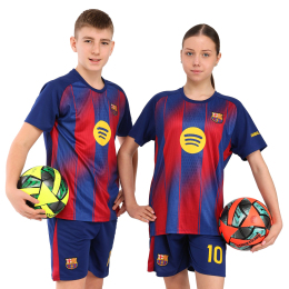 Форма футбольна дитяча із символікою футбольного клубу BARCELONA YAMAL 10 домашня 2026 SP-Sport CO-7344 20-30 синій-бордовий