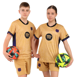 Форма футбольна дитяча із символікою футбольного клубу BARCELONA гостьова 2026 SP-Sport CO-7345 20-30 жовтий