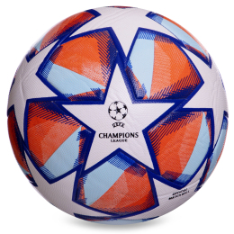 Мяч футбольный CHAMPIONS LEAGUE FB-2379 №5 PVC клееный белый-синий-оранжевый 