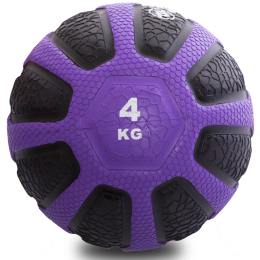 Мяч медицинский медбол Zelart Medicine Ball FI-0898-4 4кг черный-фиолетовый