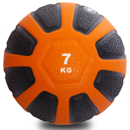 Мяч медицинский медбол Zelart Medicine Ball FI-0898-7 7кг черный-оранжевый