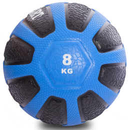 Мяч медицинский медбол Zelart Medicine Ball FI-0898-8 8кг черный-голубой