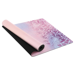 Коврик для йоги Замшевый Record FI-5662-26 размер 183x61x0,3см с Цветочным принтом розовый