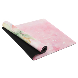 Коврик для йоги Замшевый Record FI-5662-28 размер 183x61x0,3см с принтом Нежность Лотоса розовый