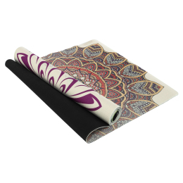Коврик для йоги Джутовый (Yoga mat) Record FI-7156-3 размер 183x61x0,3см принт Спокойствие Лотоса