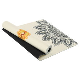 Коврик для йоги Джутовый (Yoga mat) Record FI-7157-1 размер 1,83мx0,61мx3мм принт мандала Чакры