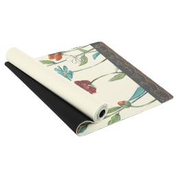 Коврик для йоги Джутовый (Yoga mat) Record FI-7157-2 размер 183x61x0,3см с цветочным принтом