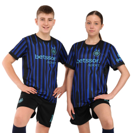 Форма футбольная детская с символикой футбольного клуба INTER MILAN домашняя 2026 SP-Sport CO-7348 20-30 синий-черный