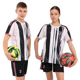 Форма футбольна дитяча із символікою футбольного клубу JUVENTUS домашня 2026 SP-Sport CO-7351 20-30 білий-чорний
