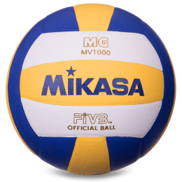 М'яч волейбольний MIKASA MV-1000 №5 PU синій-жовтий-білий