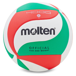 Мяч волейбольный MOLTEN V5M4000 №5 PU белый-зеленый-красный