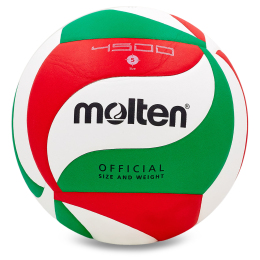 Мяч волейбольный MOLTEN V5M4500 №5 PU белый-зеленый-красный