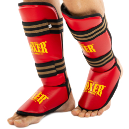 Защита голени и стопы Муай Тай, ММА, Кикбоксинг искусственная кожа BOXER NEW 2004-4-N M-XL цвета в ассортименте
