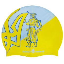 Шапочка для плавання MadWave UKRAINE M055304 жовтий-блакитний