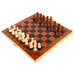 Шахи шашки нарди 3 в 1 набір настільних ігор дерев'яні SP-Sport IG-G29 розмір 29,5см x 29,5cм