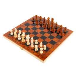 Шахи шашки нарди 3 в 1 набір настільних ігор дерев'яні SP-Sport IG-G34 розмір 34см x 34см