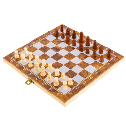 Шахи шашки нарди 3 в 1 набір настільних ігор дерев'яні SP-Sport G39 розмір 39см x 39м