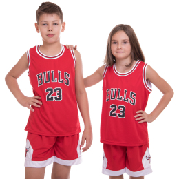 Форма баскетбольная детская NB-Sport NBA BULLS 23 5351 M-2XL S-2XL цвета в ассортименте