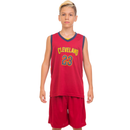 Форма баскетбольная подростковая NB-Sport NBA CLEVELAND 23 4310 M-2XL бордовый-синий