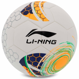 Мяч футбольный LI-NING LFQK579-1 №5 PU+EVA клееный белый-желтый