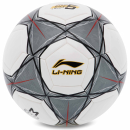 М'яч футбольний LI-NING LFQK635-1 №5 PU+EVA клеєний білий-чорний
