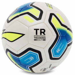 М'яч футбольний LI-NING LFQK607-8 №5 PU+EVA клеєний білий-блакитний