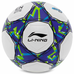 Мяч футбольный LI-NING LFQK695-1 №5 TPU+EVA клееный белый-синий