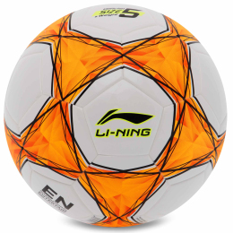 М'яч футбольний LI-NING LFQK575-1 №5 TPU+EVA клеєний білий-помаранчевий